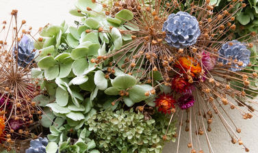 botanical wreath close up