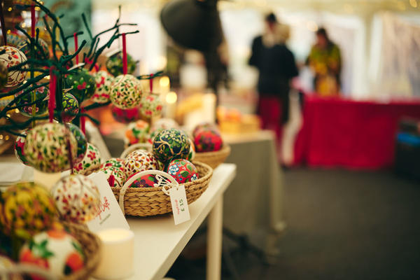 baubles at christmas fair