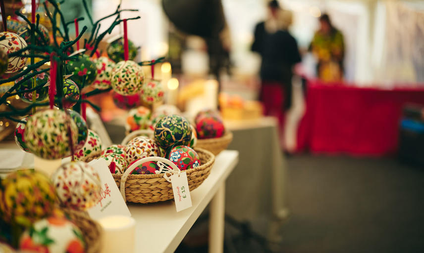 baubles at christmas fair