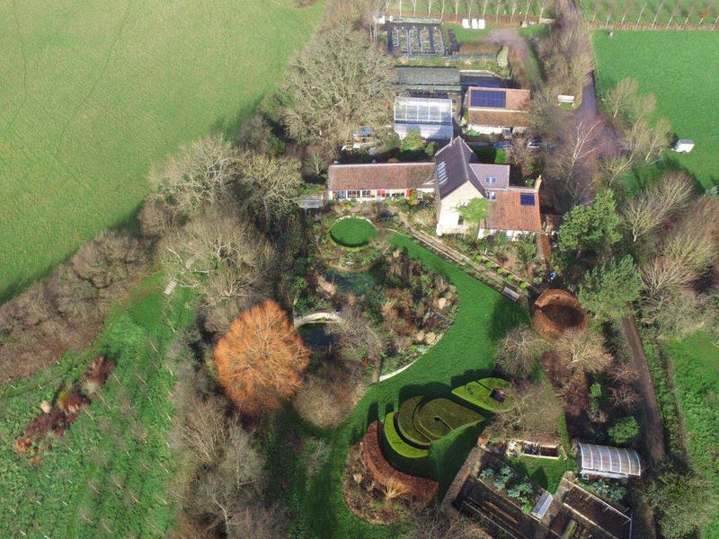 aerial view of derry watkins garden